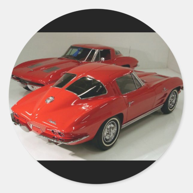 Classic Split Window Cars Classic Round Sticker (Front)