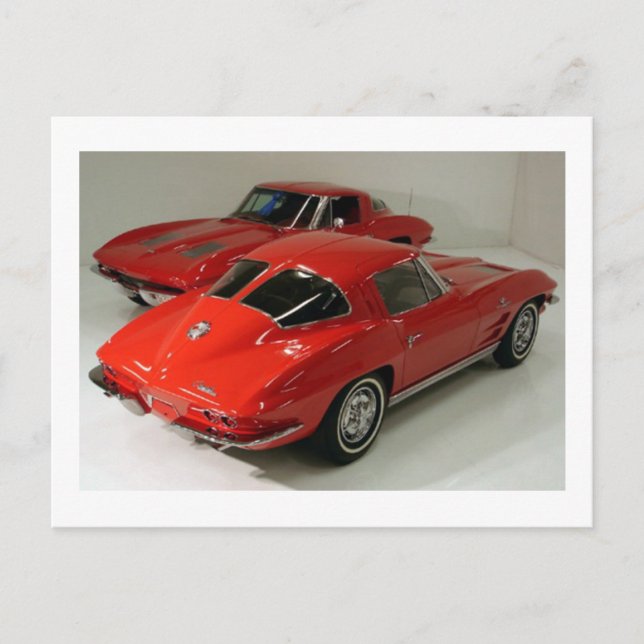 Classic Split Window Cars Postcard (Front)