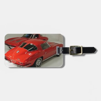 Classic Split Window Red Corvette Luggage Tag by Incatneato at Zazzle
