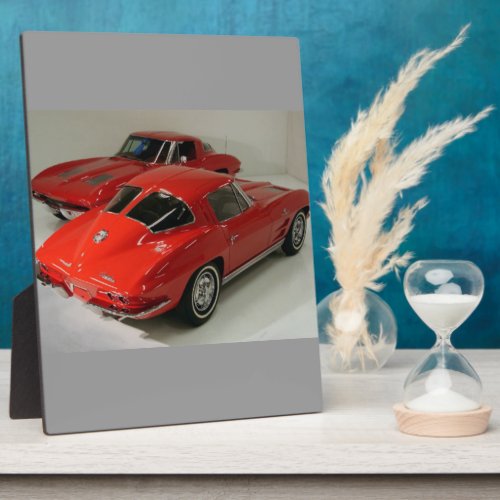 Classic Split Window Red Corvette Plaque