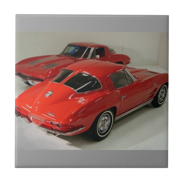 Classic Split Window Red Corvette Tile (Front)