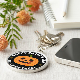 Classic Spooky Jack-o'-Lantern Keychain