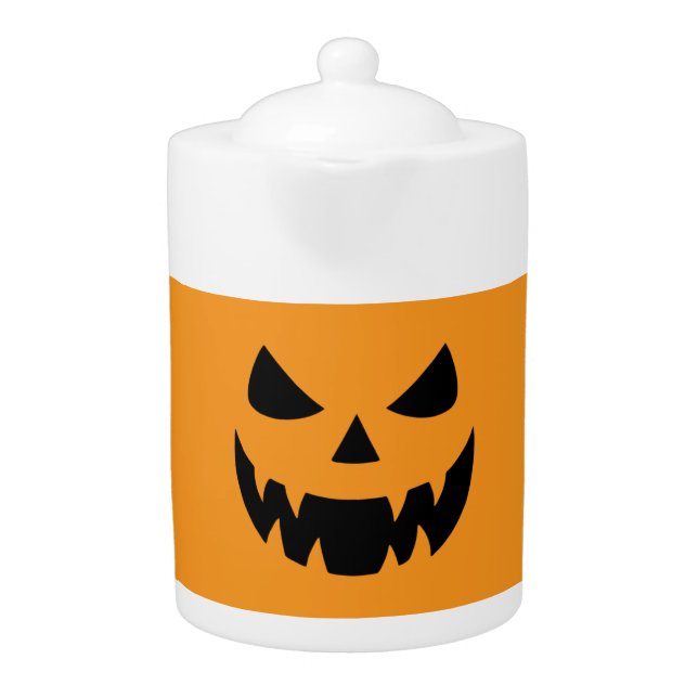 Classic, spooky pumpkin face teapot (Front)