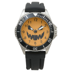 Classic, spooky pumpkin face watch