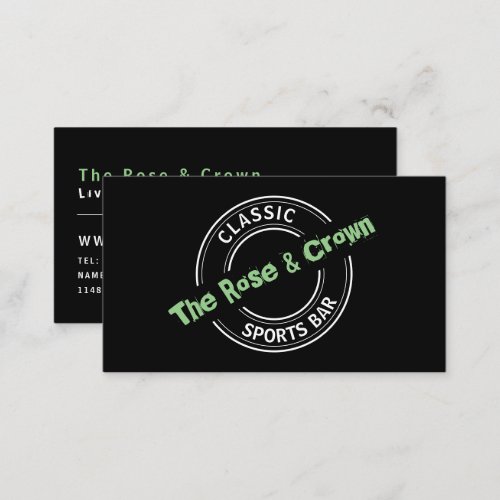 Classic Sports Bar Logo PubBrewery Business Card