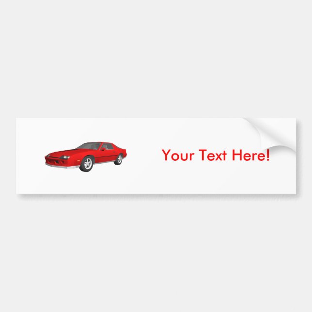 Classic Sports Car: 3D Model: Bumper Sticker (Front)