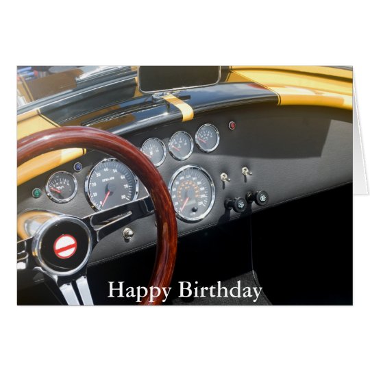 Classic Sports Car, Happy Birthday Card