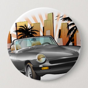Classic sports car pinback button