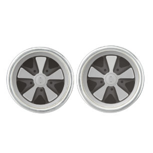 Classic sports car racing wheel used on 911 cufflinks