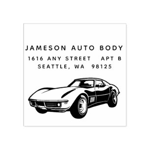 Classic Sports Car Rubber Stamp