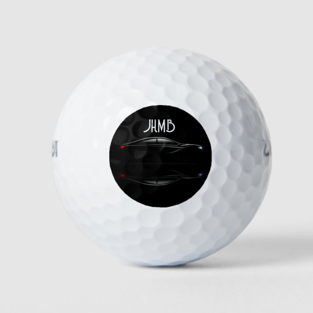 Classic Sports Car Vehicle  Monogram Art Golf Balls (Front)