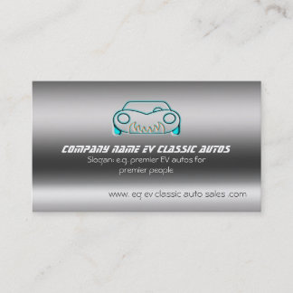 Classic Sportscar Logo on Brushed Steel-effect Business Card