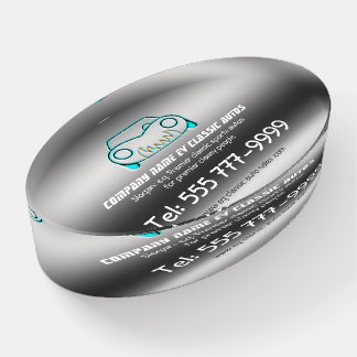 Classic Sportscar Logo on Brushed Steel-effect Paperweight