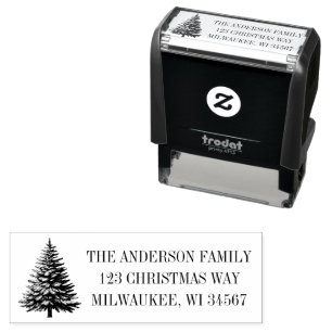 Classic Spruce Christmas Tree Return Address Self-inking Stamp
