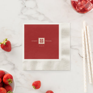 Classic Square Double Happiness Chinese Wedding Napkins