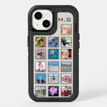 Classic Square Frame Custom Photo Collage  Otterbox Iphone 14 Case by DippyDoodle at Zazzle