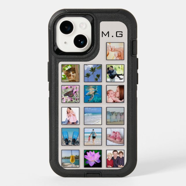 Classic Square Frame Custom Photo Collage  Otterbox iPhone Case (Back)