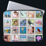 Classic Square Frame Photo Collage Laptop Sleeve<br><div class="desc">Holds multiple different photos. 

**Take your time uploading photos as there may be a time lag while your upload catches up**</div>