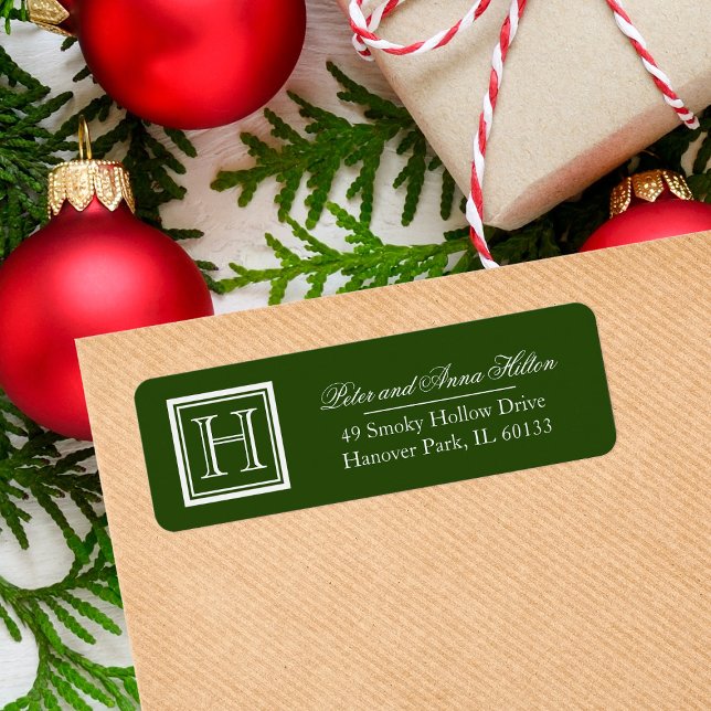 Classic Square Monogram Return Address Labels (Creator Uploaded)