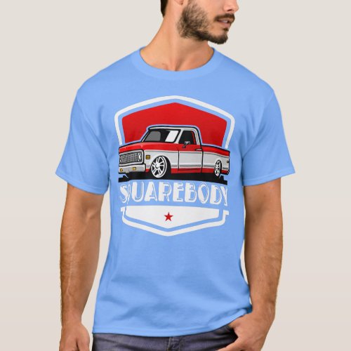 Classic Squarebody Pickup Truck Lowered Automobile T_Shirt
