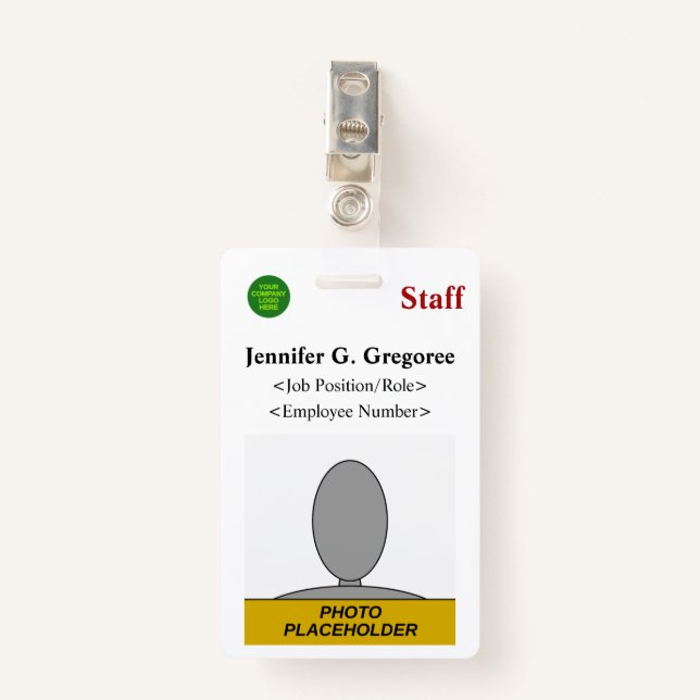 Classic "Staff" Badge (Front with Clip)