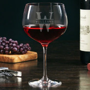 Classic Stamped Monogram Large Red Wine Glass at Zazzle