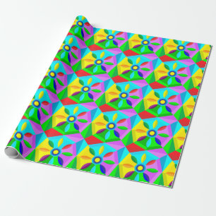 classic star flower wrapping paper