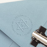 Classic Star of David Monogram Return Address Embosser<br><div class="desc">Add an elegant touch to all your Hanukkah correspondence with our chic return address embosser,  featuring your address curved around a simple and modern Star of David illustration with your single initial monogram inscribed in the center.</div>