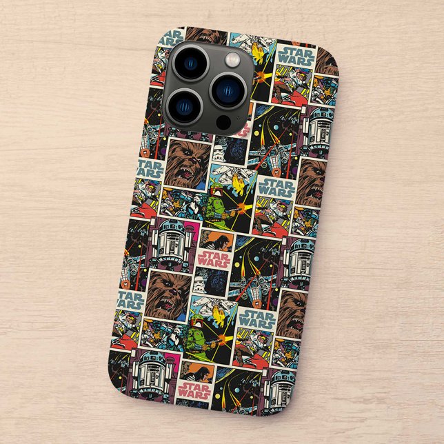 Classic Star Wars Comic Pattern Case-Mate iPhone Case (On Table)