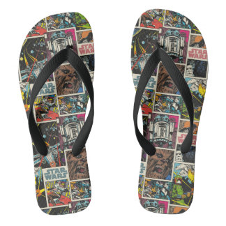 Classic Star Wars Comic Pattern Flip Flops