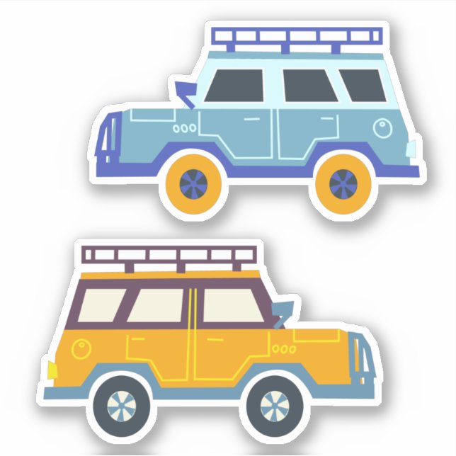 Classic station wagon four wheel drive gold blue sticker (Front)
