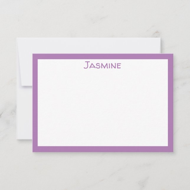 Classic Stationery with Name Note Card (Front)