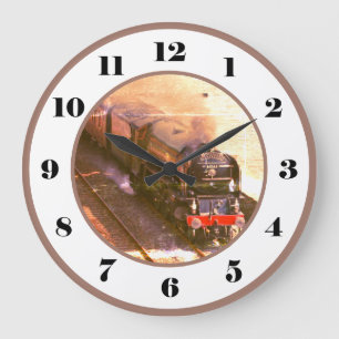 Classic steam engine, 60163 Tornado. Antiqued. Large Clock