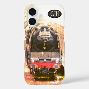 Classic steam loco, on the tracks, your monogram iPhone 16 case