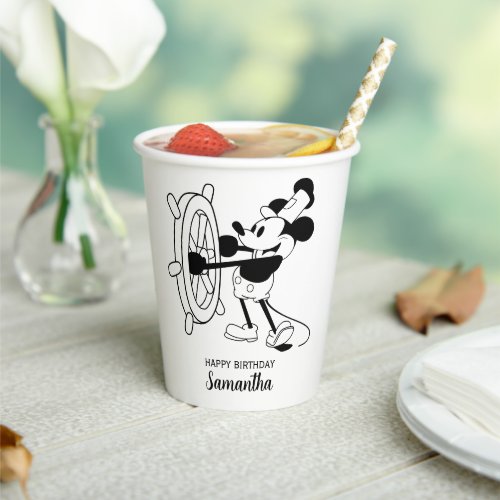 Classic Steamboat Black and White Mouse Paper Cups