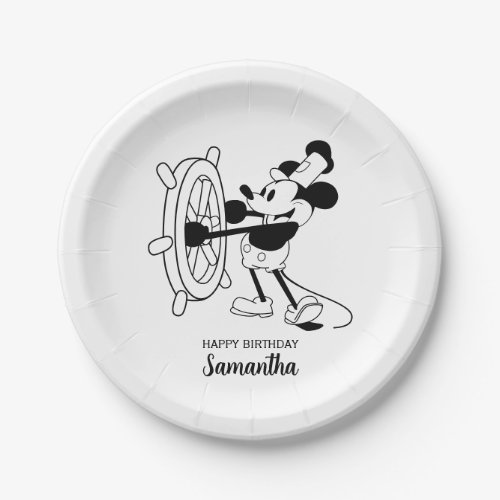 Classic Steamboat Black and White Mouse Paper Plates
