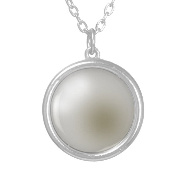 Classic Sterling Silver Plated Pearl Necklace  (Front)