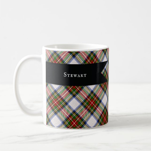 Classic Stewart Royal Dress Plaid Ceramic Mug (Left)