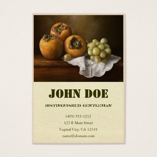 Classic Still Life with Persimmons and Grape paint Business Card