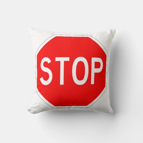 Classic STOP Sign Throw Pillow