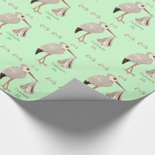 Classic Stork Neutral 1 Baby Shower Wrapping Paper