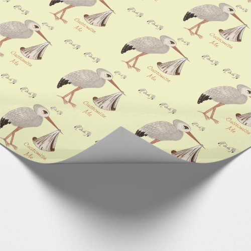 Classic Stork Neutral 2 Baby Shower Wrapping Paper