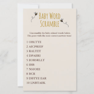 Classic Storybook Bear Baby Word Scramble game