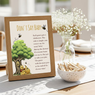 Classic Storybook Bear "Don't Say Baby" Baby Poster