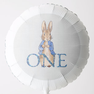 Classic Storybook Rabbi blue jacket First Birthday Balloon