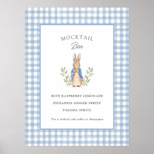 Classic Storybook Rabbit Baby Shower Mocktail Bar Poster