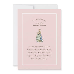 Classic Storybook Rabbit Gingham Vintage Baby Invitation