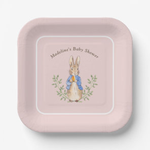 Classic Storybook Rabbit Gingham Vintage Baby Paper Plates