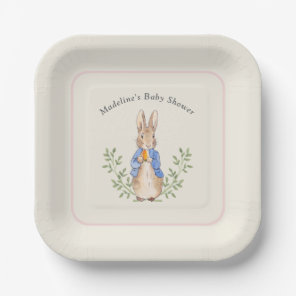 Classic Storybook Rabbit Gingham Vintage Baby Paper Plates