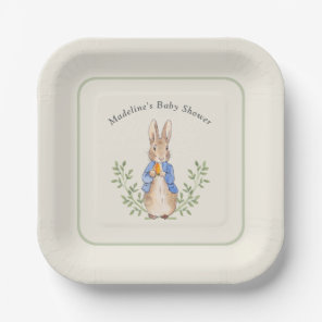 Classic Storybook Rabbit Gingham Vintage Baby Paper Plates